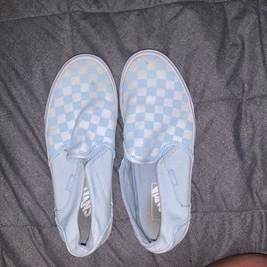 Light Blue Checkers Vans